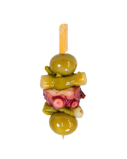 Gildas de pulpo con piparra y aceituna de SANTAGILDA