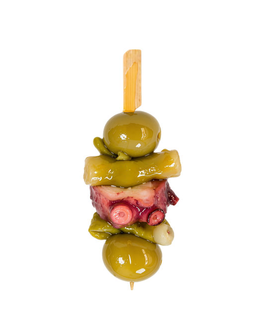 Gildas de pulpo con piparra y aceituna de SANTAGILDA