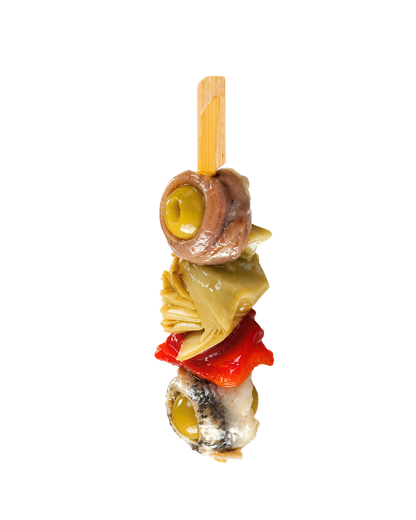 Gildas de alcachofa braseada con anchoa y boquerón de SANTAGILDA