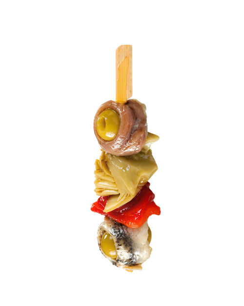 Gildas de alcachofa braseada con anchoa y boquerón de SANTAGILDA