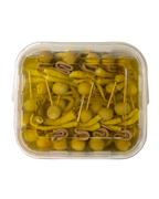 Cubo de 100 uds de gilda de Anchoa 
desde arriba