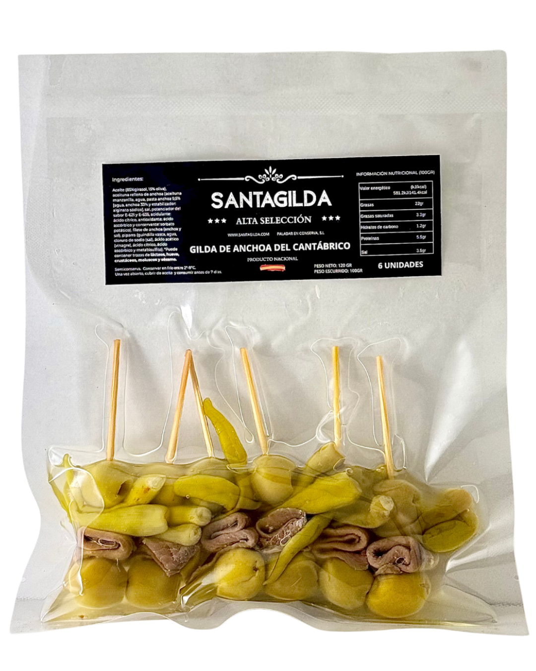 Paquete de 6 de gilda de anchoa